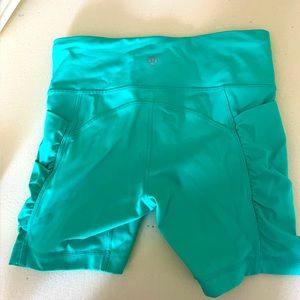 Lululemon Teal Biker Shorts Size 4.